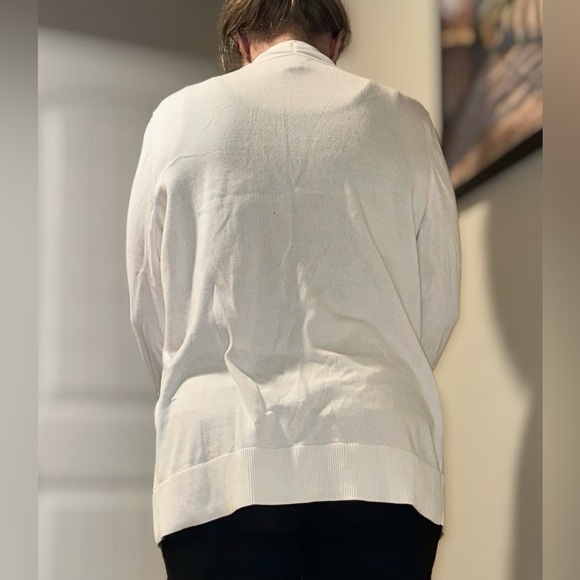 Lands End White Open Front Cardigan medium (10-12) - Picture 4 of 15